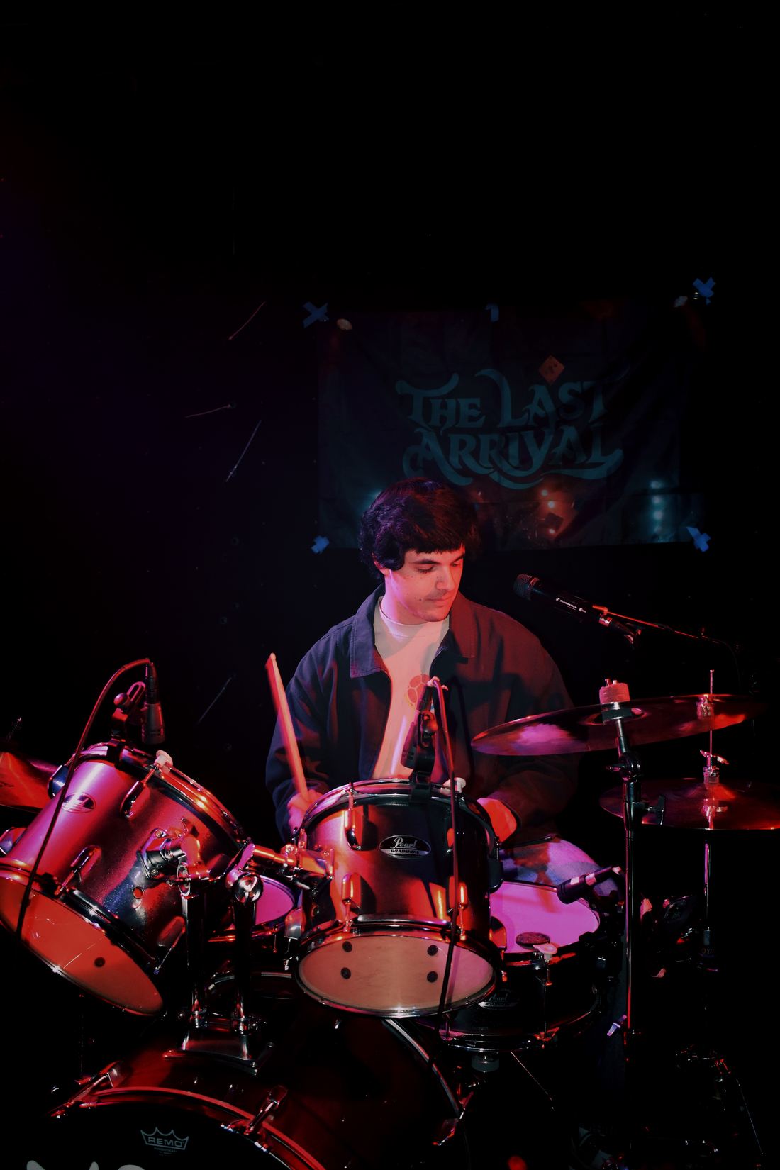 Drummer behind the kit