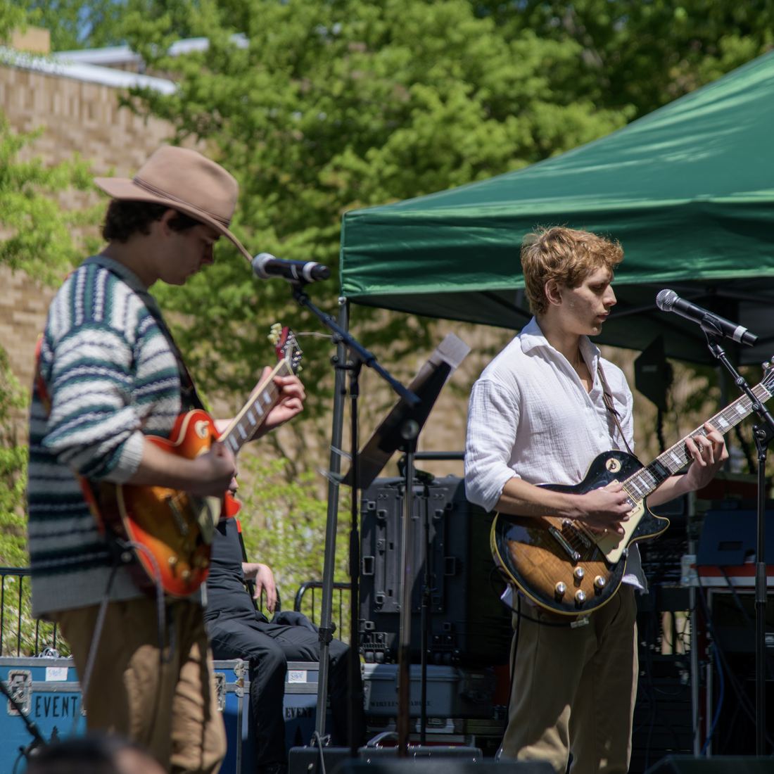 The band playing an afternoon festival